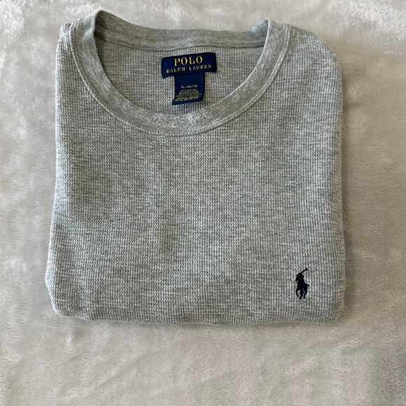 Polo Ralph Lauren Men's Gray Long Sleeve Waffle Knit  Shirt XL/XG - Picture 1 of 6